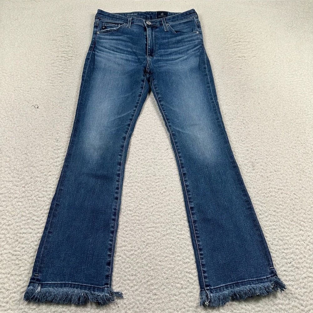 Ag Adriano Goldschmied High-Rise Flared Jeans in Dark Blue